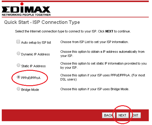 ISP connection type