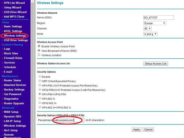 Wireless Access Point Setup