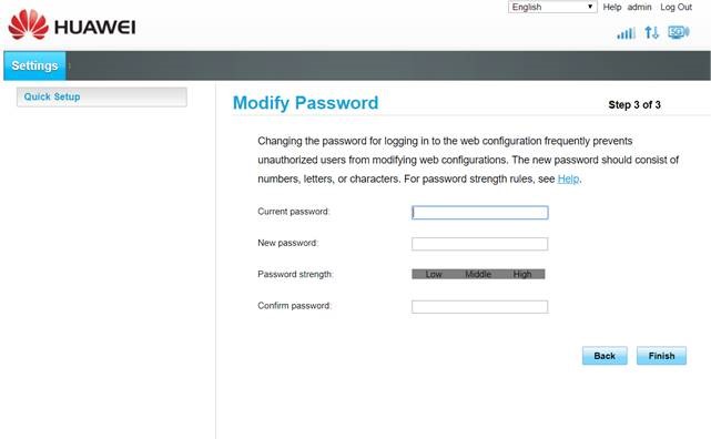 Modify password