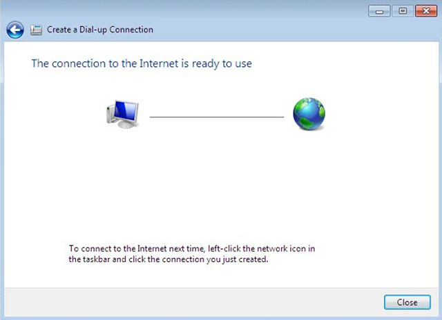 Internet connection is ready for use.