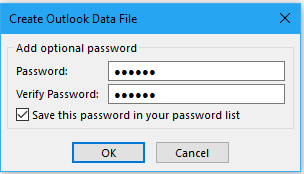 Create Outlook Data File
