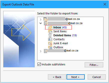 Export Outlook Data File