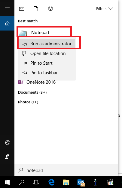 Run Notepad as Administrator