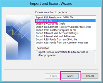 Export to a file