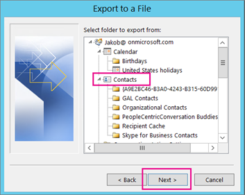 Export Contacts