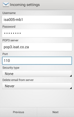 POP3 port setting