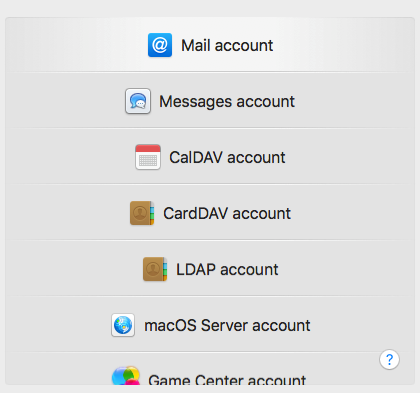 Add Mail account