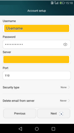 POP3 Settings