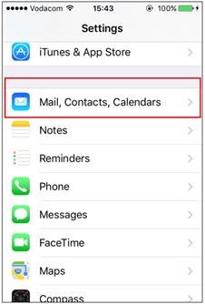 Mail, Contacts, Calendars