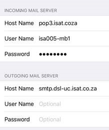 Mail server settings