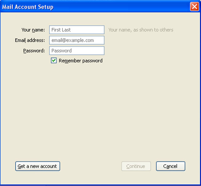 Username and Password