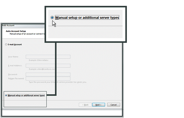 Manual setup or additional server types