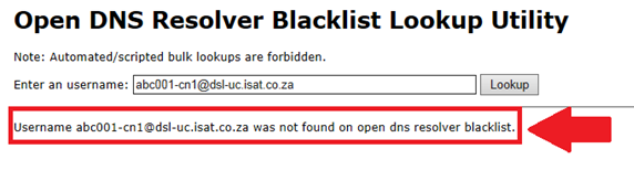 Open DNS Resolver Lookup - Not Listed