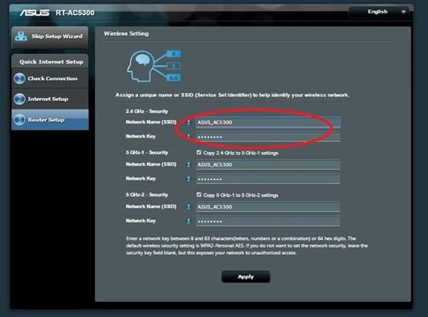 Network SSID and Key