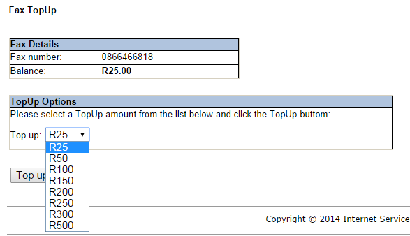 Choose TopUp Amount