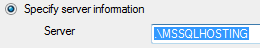 Database Publishing Wizard - Server Selection - Instance